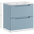 Závěsná skříňka Nova Denim Sky se zápustným umyvadlem 60 cm modrá