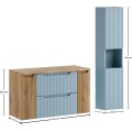 Koupelnová sestava Nova Denim s deskou a skříňkami 100 cm modrá/dub coast evoke