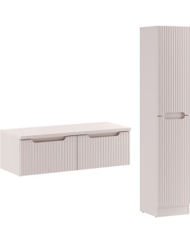 Koupelnová sestava Nova Cashmere I se skříňkami a deskou 100 cm kašmírová