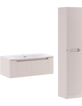 Koupelnová sestava Nova Cashmere I se zápustným umyvadlem a skříňkami 80 cm kašmírová