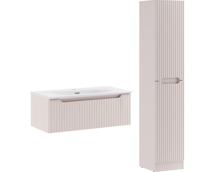 Koupelnová sestava Nova Cashmere I se zápustným umyvadlem a skříňkami 80 cm kašmírová