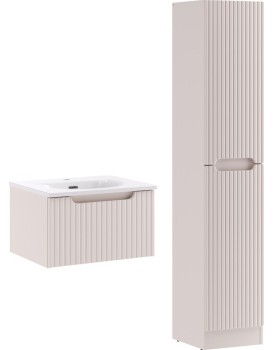 Koupelnová sestava Nova Cashmere Sky I se zápustným umyvadlem a skříňkami 50 cm kašmírová