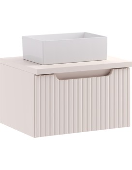 Závěsná skříňka Nova Cashmere Gaja s deskou a umyvadlem 50 cm kašmírová