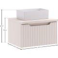 Závěsná skříňka Nova Cashmere Gaja s deskou a umyvadlem 50 cm kašmírová
