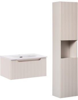 Koupelnová sestava Nova Cashmere Sky II se zápustným umyvadlem a skříňkami 60 cm kašmírová