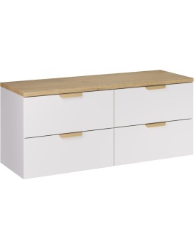 Závěsná skříňka pod umyvadlo Aster Nordic s deskou 120 cm bílá/dub cremona