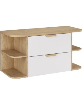 Závěsná skříňka pod umyvadlo Aster Ovalia s deskou 100 cm dub cremona/bílá