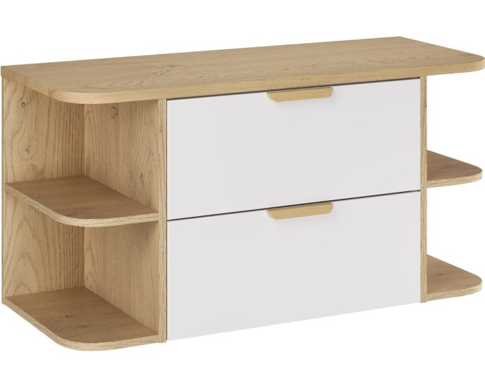 Závěsná skříňka pod umyvadlo Aster Ovalia s deskou 100 cm dub cremona/bílá