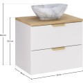 Závěsná skříňka Aster Pati s deskou a umyvadlem 60 cm bílá/dub cremona