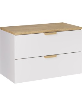 Závěsná skříňka pod umyvadlo Aster s deskou 80 cm bílá/dub cremona