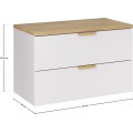 Závěsná skříňka pod umyvadlo Aster s deskou 80 cm bílá/dub cremona