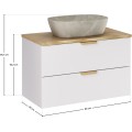 Závěsná skříňka Aster Nature Anna s deskou a umyvadlem 80 cm bílá/dub cremona