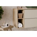 Závěsná skříňka pod umyvadlo Aster Nordic s deskou a regálem 80 cm bílá/dub cremona