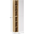 Závěsná vysoká koupelnová skříňka Aster II 160 cm bílá/dub cremona
