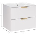 Závěsná koupelnová skříňka Aster Lava se zápustným umyvadlem 60 cm bílá