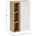 Závěsná koupelnová skříňka Aster 50 cm bílá/dub cremona