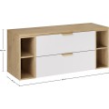 Závěsná skříňka pod umyvadlo Aster Nordic s deskou a regály 120 cm bílá/dub cremona