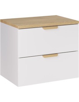 Závěsná skříňka pod umyvadlo Aster s deskou 60 cm bílá/dub cremona