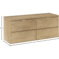 Závěsná skříňka pod umyvadlo Terra s deskou 120 cm dub cremona
