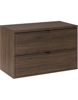 Závěsná skříňka pod umyvadlo Villa s deskou 80 cm ořech