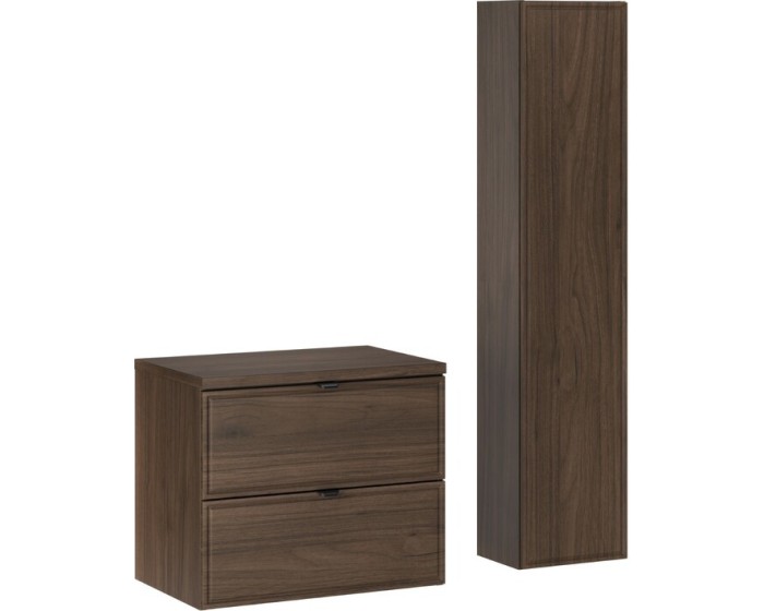 Koupelnová sestava Villa s deskou a skříňkami 60 cm ořech
