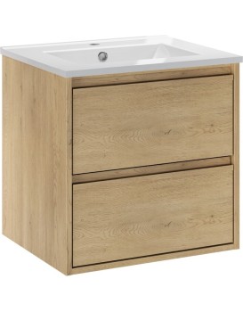 Závěsná skříňka Viola Lava se zápustným umyvadlem 50 cm dub cremona