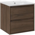 Závěsná skříňka Villa Lava se zápustným umyvadlem 50 cm ořech