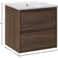 Závěsná skříňka Villa Lava se zápustným umyvadlem 50 cm ořech