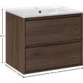 Závěsná skříňka Villa Lava se zápustným umyvadlem 60 cm ořech