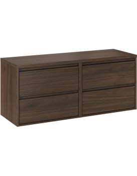 Závěsná skříňka pod umyvadlo Villa s deskou 120 cm ořech