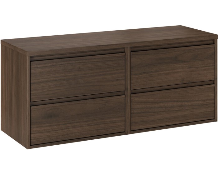 Závěsná skříňka pod umyvadlo Villa s deskou 120 cm ořech