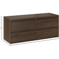 Závěsná skříňka pod umyvadlo Villa s deskou 120 cm ořech