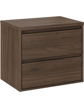 Závěsná skříňka pod umyvadlo Villa s deskou 60 cm ořech