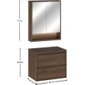 Koupelnová sestava Villa s deskou a zrcadlem 60 cm ořech
