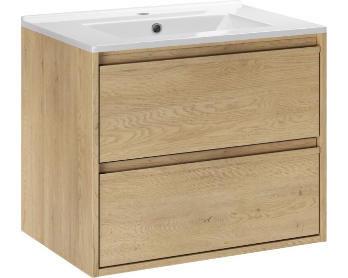 Závěsná skříňka Viola Lava se zápustným umyvadlem 60 cm dub cremona