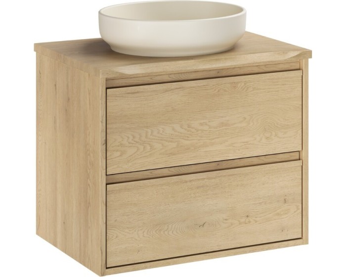 Závěsná skříňka Viola River s deskou a umyvadlem 60 cm dub cremona/ivory