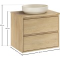 Závěsná skříňka Viola River s deskou a umyvadlem 60 cm dub cremona/ivory