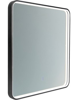 Dotykové nástěnné zrcadlo s LED osvětlením VEGA 60x65 cm černé 