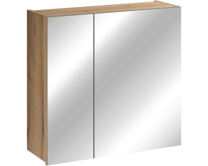 Závěsná koupelnová skříňka se zrcadlem UNI 60 cm dub coast evoke