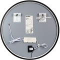 Dotykové nástěnné zrcadlo s LED osvětlením ORION 60 cm černé 