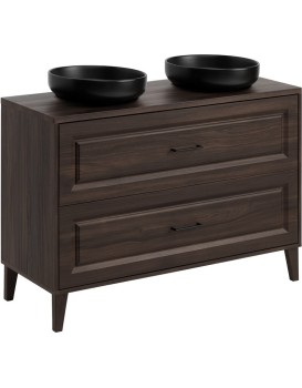 Koupelnová skříňka Dorothy River s deskou a umyvadly 120 cm dub ristretto