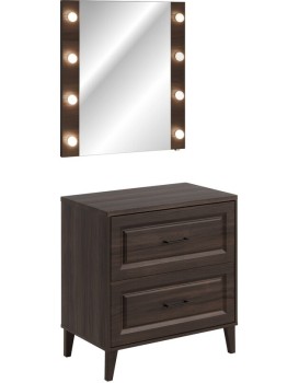 Koupelnová sestava Dorothy s deskou a zrcadlem 80 cm dub ristretto