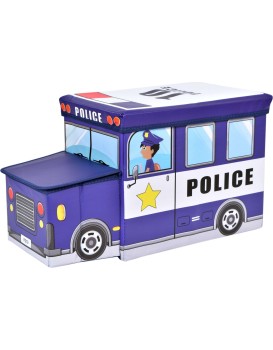 Dětský skládací úložný box Bus modrý