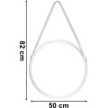 Závěsné kulaté zrcadlo Fanti 50 cm černé