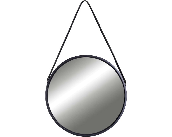 Závěsné kulaté zrcadlo Fanti 60 cm černé