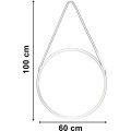 Závěsné kulaté zrcadlo Fanti 60 cm černé