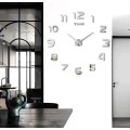 Nástěnné hodiny Diy Nepri 65 - 130 cm - stříbrné 3D