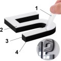Nástěnné hodiny Diy Nepri 65 - 130 cm - stříbrné 3D