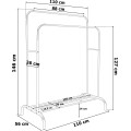 Dvojitý věšák BENI 110 cm černý