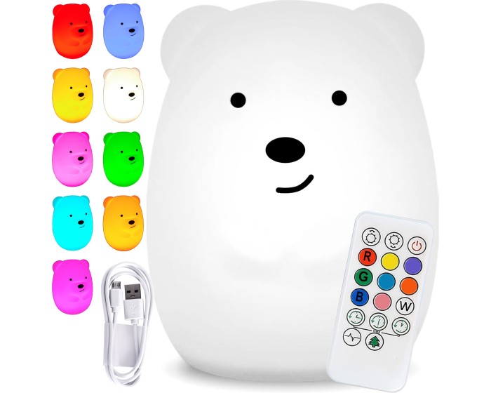 Dětská stolní LED lampa Bear bílá